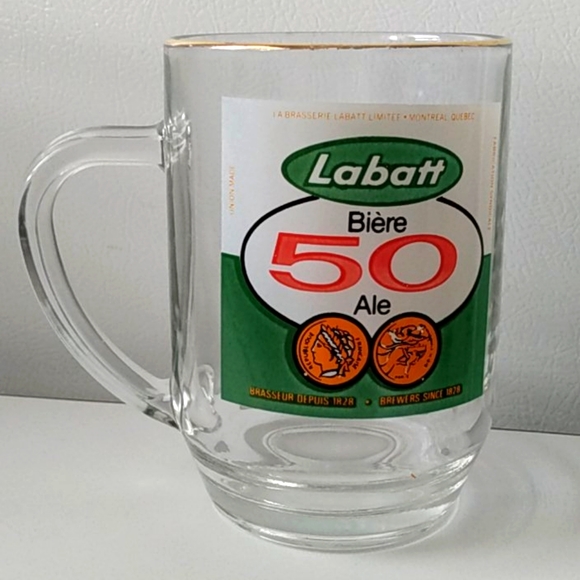 COPY - Vintage Labatt Biere 50 Ale Glass Mug - Picture 1 of 6
